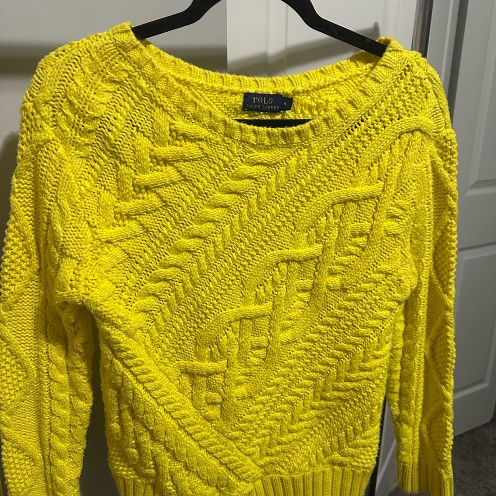 Polo Ralph Lauren Women's Vibrant Yellow Cable Knit Sweater